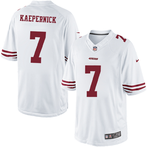 Men's Limited Colin Kaepernick Nike Jersey White Road - #7 NFL San Francisco 49ers
